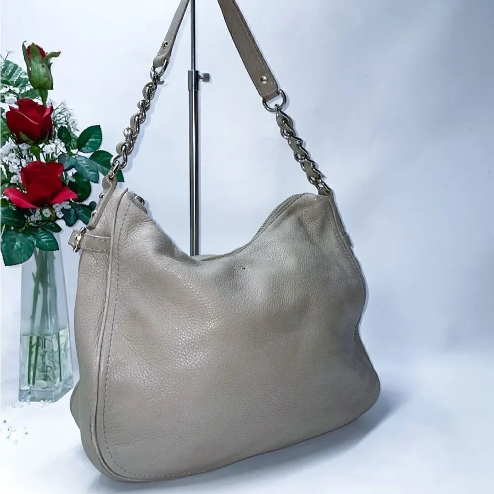 Kate Spade Leather Hobo Bag Gray Large